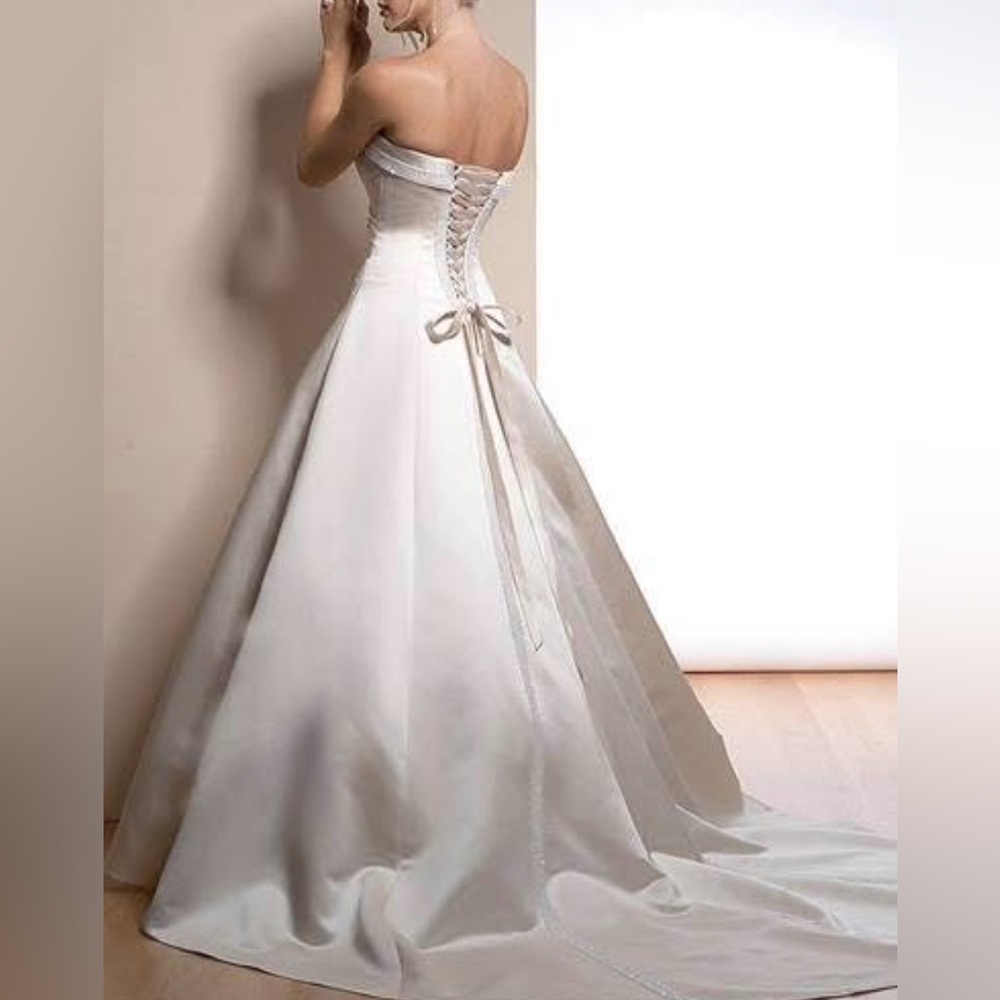 Maggie Sottero Strapless Ivory Bridal A-Line Dress - Picture 3 of 3